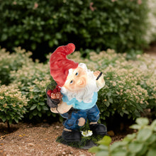 Load image into Gallery viewer, Relaxdays Garden Gnome with Basket, Weatherproof, Frost Resistant, 32 x 17 x 15 cm, Figurine, Polyresin, Multicoloured
