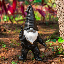 Load image into Gallery viewer, WONDHOME 6.8&quot; Funny Garden Gnome Statues with Gun Naughty Black Gnome Figurine for Patio Lawn Yard Art Outdoor Decorations Father&#39;s Day Birthday Halloween Christmas Gardening Gift for Dad Mom
