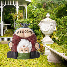 Load image into Gallery viewer, Welcome Garden Gnomes Ornaments-Garden Gnome Statue,Funny Waterproof Resin Dwarf Craft for Lawn Ornaments (Green)
