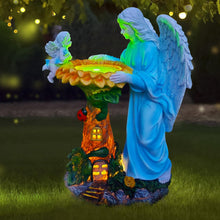 Load image into Gallery viewer, Voveexy Solar Angel Decor with Color Changing Light - Outdoor Statue, Sunflower Figure, Waterproof Sculpture, Lawn Ornament, Yard Art for Patio, Lawn, Housewarming, Garden Gift
