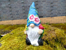 Load image into Gallery viewer, Divas World Flower Hat Gonk Gnome Statue Garden Outdoor Ornaments Decoration Patio Lawn Unique Great Gift (Blue)

