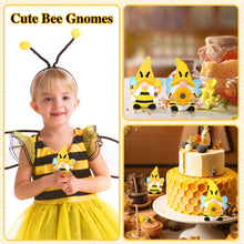 Load image into Gallery viewer, 2 Sets Ready to Paint Your Own Bee Gnome Statues DIY Ceramics Bee Gnomes Set Sunflower Garden Paintable Figurines Unpainted DIY Arts and Crafts for Classroom Craft Project Activity
