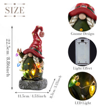 Load image into Gallery viewer, TERESA&#39;S COLLECTIONS Garden Gnomes Christmas Decorations Outdoor for Resin Garden Decor, Red Gnome Decor Battery Operated Colorful LED Light, Witch Christmas Decor Gifts for Party, 8.86&quot;
