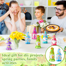 Load image into Gallery viewer, Arrowbash 6 Pcs Spring Ceramics to Paint Ready to Paint Your Own Gnome Statues 5.12 Floral Theme Paintable Figurines DIY Unpainted Sunflowers Ceramics Plaster Crafts Kit with Brush Palette Paint
