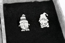Load image into Gallery viewer, Garden gnome sterling silver stud earrings, lucky charm gonk

