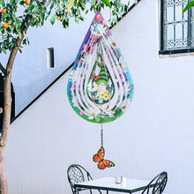 Load image into Gallery viewer, Gnomes and Butterfly Hanging Wind Spinners, Outdoor 3D Metal Sculptures for Garden and Yard Decoration Large Wind Spinner with a 360° Rotating Hook, Gifts for Women Mom Grandma Wife
