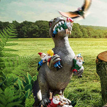 Load image into Gallery viewer, Dinosaur Eating Gnomes Garden Ornament, Funny Lifelike Animal Statue,Best Art Decor for Indoor Outdoor Home Office
