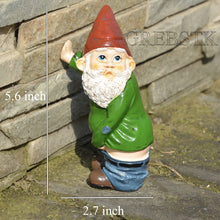Load image into Gallery viewer, GREBSTK Garden Gnome Outdoor Statues Garden Sculpture Decoration Garden Figurine Art, 6 Inch Old Man with White Beard Sticking Out Tongue
