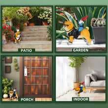 Load image into Gallery viewer, JHWKJS Garden Gnome Statue Holding Sword Outdoor, Funny Garden Gnome Riding Dog Statue Decoration Lawn Figurines for Home Patio Yard Garden Decor Indoor Outdoor, Housewarming Garden Gift
