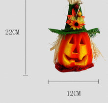 Load image into Gallery viewer, MOMILA 2 pack Led Gnomes Curved Pumpkin Halloween Decor, 8.6&#39;&#39; Lighting Mini Lantern Flame Less Candle, Glowing Swedish Tome Dwarf Home Decor Garden Bar Restaurant

