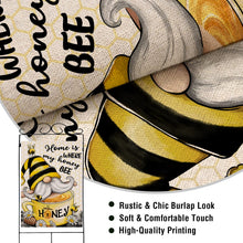 Load image into Gallery viewer, Artofy Home is Where My Honey Bee Gnome Spring Decorative House Flag, Garden Yard Buffalo Plaid Honeycomb Daisy Flower Outside Decor, Summer Stripe Hive Outdoor Large Decoration Double Sided 28 x 40
