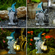 Load image into Gallery viewer, Yeomoo Solar Gnome with Lantern Garden Ornaments - Outdoor Welcome Decor for Balcony Yard Porch Lawn Resin Waterproof Accessories - Housewarming Gifts for Women Mum Wife
