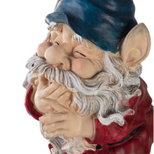 Load image into Gallery viewer, Alpine Corporation 15&quot; Tall Outdoor Garden Gnome Smiling Yard Statue Decoration, Multicolor
