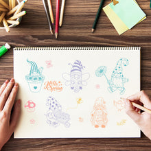 Load image into Gallery viewer, GLOBLELAND Gnome Clear Stamps Spring Flower Silicone Stamp Seal Bee Butterfly Transparent Stamps for Cards Making Photo Journal Decoration DIY Scrapbooking
