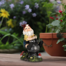 Load image into Gallery viewer, Relaxdays Garden Gnome with Well, Weather &amp; Frost Resistant, 15 x 7.5 x 10.5 cm, Figurine, Polyresin, Multicoloured
