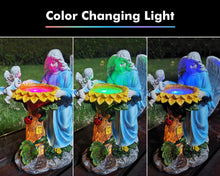 Load image into Gallery viewer, Voveexy Solar Angel Decor with Color Changing Light - Outdoor Statue, Sunflower Figure, Waterproof Sculpture, Lawn Ornament, Yard Art for Patio, Lawn, Housewarming, Garden Gift
