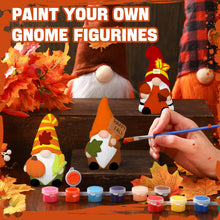 Load image into Gallery viewer, Youyole 3 Pack Ready to Paint Your Own Gnome Statues, 4&quot; Mini Blank Ceramics Unpainted Gnome Figurines Craft DIY Art with Brush Palette Paint for Adults(Fall)
