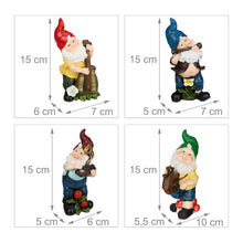 Load image into Gallery viewer, Relaxdays Set of 4 Garden Gnomes, Musicians with Instruments, Fost Resistant, Outdoor Figurine, Polyresin, Multicoloured, 15 cm
