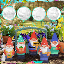 Load image into Gallery viewer, Simgoing 6 Sets Ready to Paint Your Own Garden Gnomes Statues Summer DIY Unfinished Ceramic Gnomes for Painting Figures Plaster Arts and Crafts with Brush Palette for Adults
