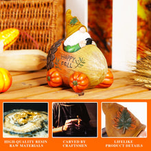 Load image into Gallery viewer, Garden Statue Gnome Figurine, Resin Gnome Truck Decoration Funny Gnomes Pumpkin Ornaments Autumn Decor for Patio
