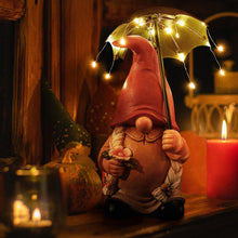 Load image into Gallery viewer, WONDHOME Garden Gnome Statues Outdoor Decoration Patio Yard Lawn Solar Gnomes Lady with Umbrella Lights Christmas Halloween Birthday Gift for Woman Mom,Umbrella Gnome
