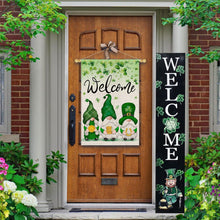 Load image into Gallery viewer, FUYUCHEN St Patricks Day House Flag 28x40 Inch Double Sided Gnomes Shamrocks Lucky Clovers Welcome Holiday Yard Large Garden Flag Outdoor Decoration
