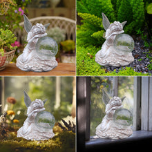 Load image into Gallery viewer, RATUEJIA Solar Garden Statues Fairy，Outdoor Statue with Glass Ball Solar Lights Waterproof Resin Yard Art Sculpture Decoration for Patio, Lawn, Balcony, Mother&#39;s Day, Housewarming Gift
