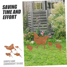 Load image into Gallery viewer, Happyyami 4pcs Hen and Chicks Art Metal Garden Stakes for Outdoor Lawn and Patio Decor Cute and Whimsical Chicken Statues Easy Installation Low Maintenance Garden Decoration
