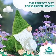 Load image into Gallery viewer, TIN DREAMS FACTORY | Yoga Gnome with Solar Light – Resin Garden Decorative Figure – Outdoor Little Gnome with LED Glowing Bubble – Relaxing Ornament for Garden, Patio and Terrace
