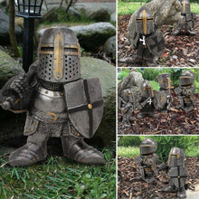 Load image into Gallery viewer, Swtgaah Garden Gnome Statue Knight Statue Knight Gnome Sculpture Knight Guardian Sculpture Garden Gnome Ornaments Suitable for Gardens Lawns and Courtyards (Right D)
