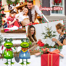 Load image into Gallery viewer, HONGLAND Metal Yard Art Garden Decor for Outside - Cute Frog Outdoor Decor - 3D Spring Frogs Figurine Garden Sculptures &amp; Statues - Gifts for Grandma Mom - 2 Pcs
