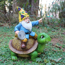 Load image into Gallery viewer, Qyljeiwred Solar Turtles for Outdoors | Solar Turtle Figurine Light with Gnome - Waterproof Tortoise Sculpture for Outdoor Courtyard Poolside Patio Garden Decoration
