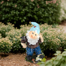 Load image into Gallery viewer, Relaxdays Garden Gnome with Hoe, Weatherproof, Frost Resistant, 32 x 19 x 14 cm, Figurine, Polyresin, Multicoloured
