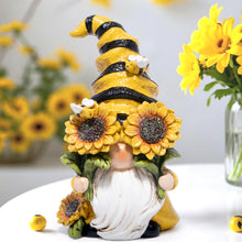 Load image into Gallery viewer, Hodao Spring Bumble Bee Gnome Figurine - Cute Garden Decor with Sunflower Accents, Yellow Bee Statue for Spring Home Table Decor, Unique Gifts for Nature Lovers
