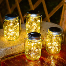 Load image into Gallery viewer, Solar Mason Jar Lights - 4 Pack 30led Solar Garden Lights Outdoor Solar Lanterns Solar Hanging Lights IP65 Waterproof Indoor/Outdoor Decorative Lights for Patio Wedding Yard Lawn Party (Warm White)
