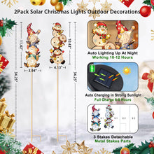 Load image into Gallery viewer, Homeimpro Christmas Solar Outside Decorations Holiday Lights Yard Garden Gnomes Snowman Pathway Stake Lights with 18 LED Waterproof Lawn Outdoor Xmas Gifts for Mom Women (2Pack)
