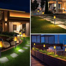 Load image into Gallery viewer, Joltix Solar Lights, 6 Pack Solar Flame Lights, IP65 Waterproof Solar Flickering Dancing Lights,Landscape Lighting Auto On/Off for Outdoor Garden Patio Pathway Yard Driveway Halloween Decorative.
