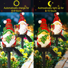 Load image into Gallery viewer, Rossesay 2 Pack Christmas Gnome Solar Light Christmas Stake light for Outside Waterproof Gnome Statue LED Solar Light for Winter Home Patio Garden Yard Lawn Pathway Walkway Xmas Outdoor Decoration

