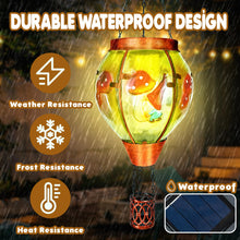 Load image into Gallery viewer, Solar Hot Air Balloon Lantern with Flame， Mushroom Gnome Glass Solar Hanging Lanterns Outdoor for Outside Garden Patio Tree Porch Yard, Mushroom Gifts for Women Grandma Mom - Mushroom

