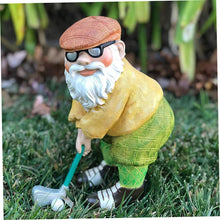 Load image into Gallery viewer, Funny Garden Gnome 4.7x2.4 Inch Playing Golf Funny Gnome Resin Golf Statue Novelty Ornaments for Pation Yard Lawn Indoor Tabletop Home Decor, Garden Gift
