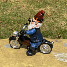 Load image into Gallery viewer, nezababy Garden Gnomes Decorations Funny Riding Motorcycle Naughty Sculpture Statue Outdoor Yard Lawn Decor Resin, Black
