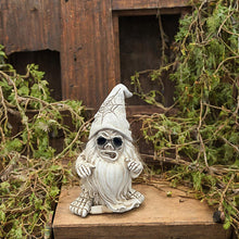 Load image into Gallery viewer, Skeleton Gnome Decor, Skull Dwarf Sculpture, Spooky Resin Statue, Retro Gothic Design, Weatherproof Outdoor Ornament, Creepy Horror Accent For Garden, Yard, Haunted House Display
