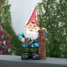 Load image into Gallery viewer, Alpine Corporation WQA1068 Garden Welcome&#39; Sign Gnome Statue, Multicolor
