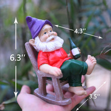 Load image into Gallery viewer, Sanchahua Garden Gnome Statue 6.3&quot; Drunk Gnome Sculptures Resin Garden Decor, Indoor Outdoor Figurine for Home Patio Yard
