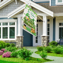 Load image into Gallery viewer, OPULANE Happy St Patricks Day House Flag 28x40 Inch Double Sided Lucky Clovers Shamrocks Gnome Truck Outside Large Flag for Yard Outdoor Holiday Decoration

