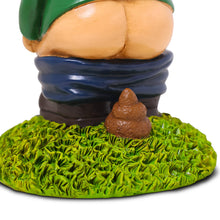 Load image into Gallery viewer, Kwirkworks 9” Pooping Garden Gnome Statue – Hilarious Lawn Decoration for Outdoor Spaces – Durable All-Weather Resin Yard Ornament – Unique Gag Gift &amp; Funny Garden Decor
