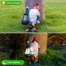 Load image into Gallery viewer, Candieslife Solar Garden Statue Lights Gnome Figurine with Solar Lantern, Outdoor Garden Succulent Ornaments Waterproof, Mothers Day Mom Gifts for Outside Patio Yard Lawn Decor

