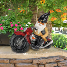 Load image into Gallery viewer, Design Toscano QM7512103 Axle Grease the Biker Garden Gnome Motorcycle Statue, 33 cm, Polyresin, Full Color
