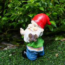 Load image into Gallery viewer, Naughty Middle Finger Gnome, 5.5 inch Tall Funny Resin Garden Gnomes, Mini Pants Down Naked Gnomes for Outdoor Lawn House Decor Statues
