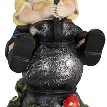Load image into Gallery viewer, Relaxdays Garden Gnome with Well, Weather &amp; Frost Resistant, 15 x 7.5 x 10.5 cm, Figurine, Polyresin, Multicoloured
